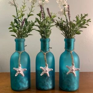 Handmade Ocean Themes Bud Vases (Set of 3)